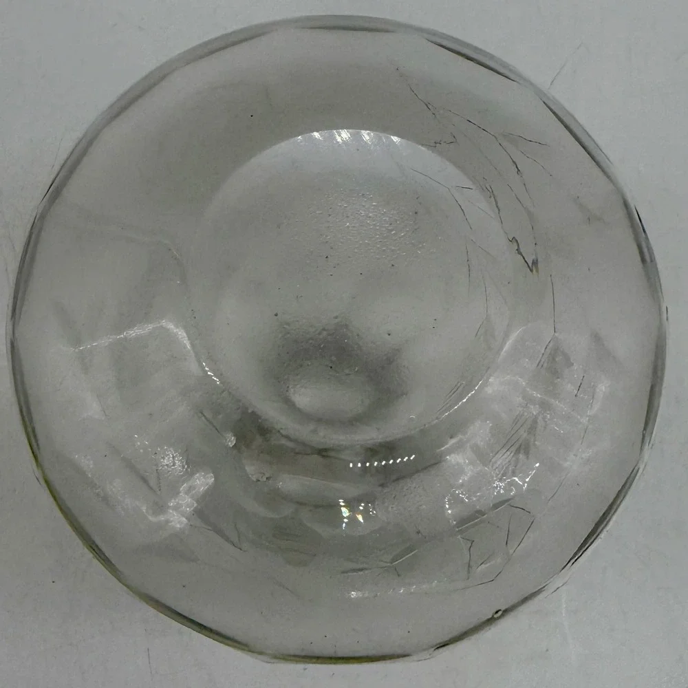 Vintage Etched Glass Decanter Floral Rose Pattern Clear Wine Liquor Bottle